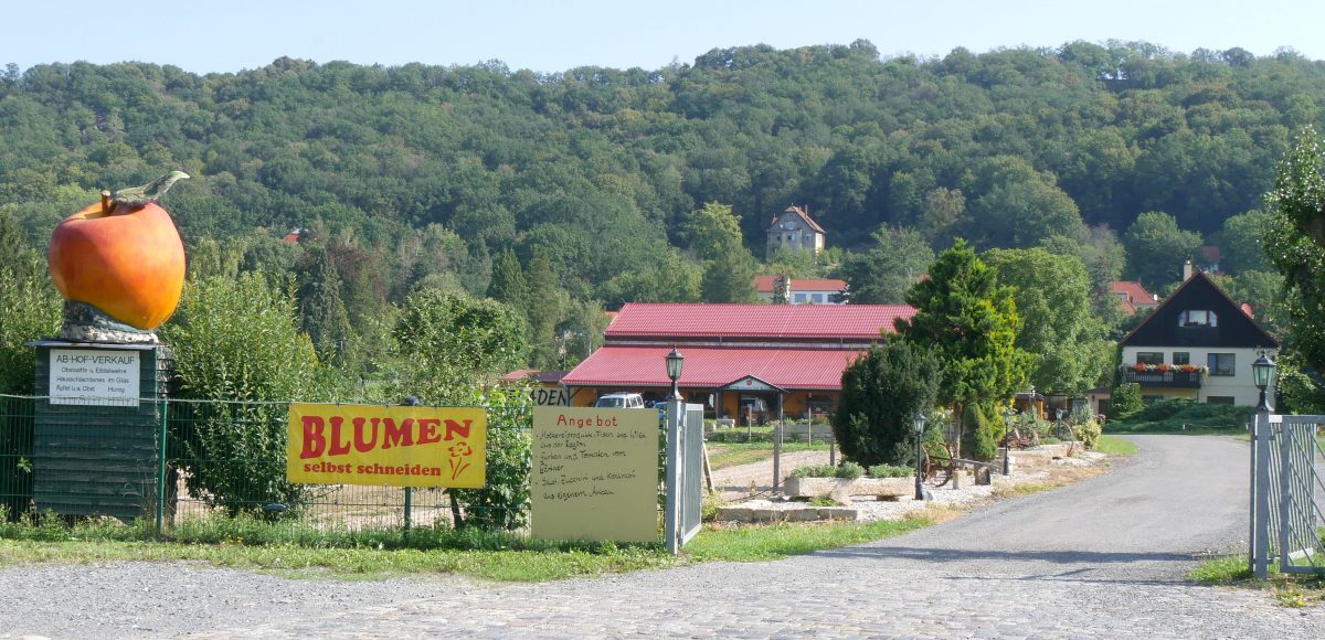 Einfahrt zum Obsthof Einfahrt zum Obsthof